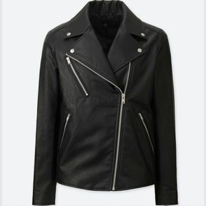 Uniqlo faux leather biker jacket size S